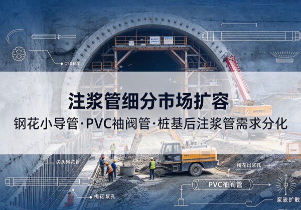 开江注浆管细分市场扩容，隧道钢花小导管、PVC 袖阀管、桩基后注浆管需求分化